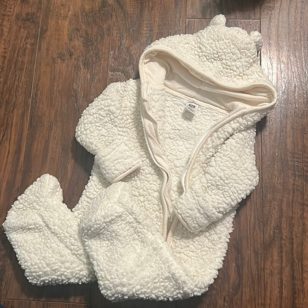 3–6m bear sherpa suit baby